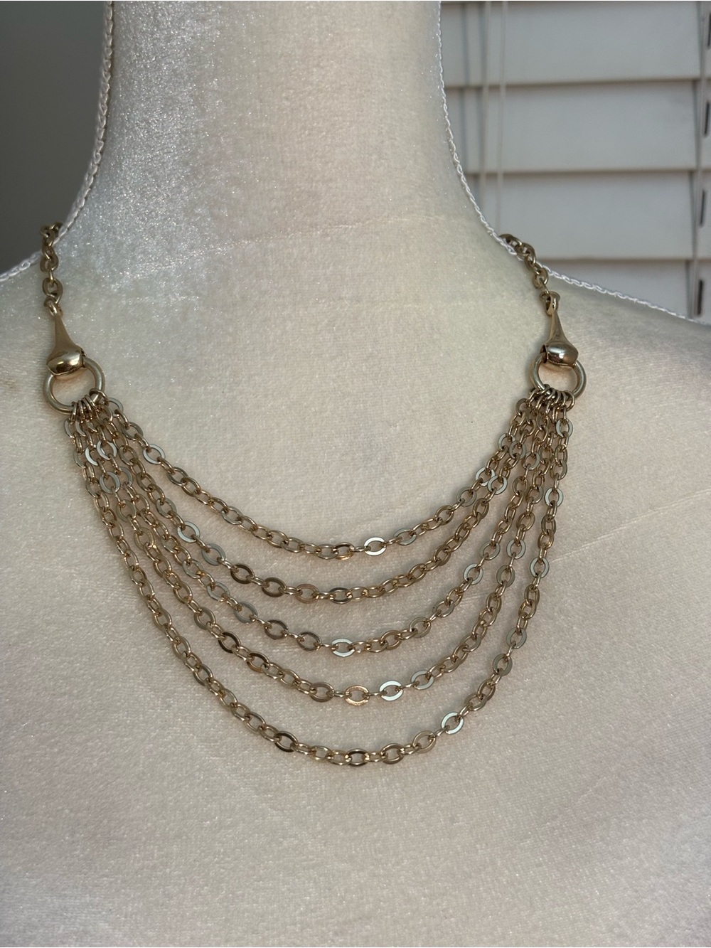 Faux Goldtone Five Strand Necklace